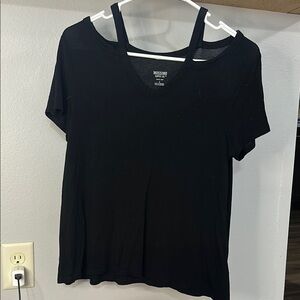 Mossimo Supply Co Black Cut Out Short Sleeve Tee